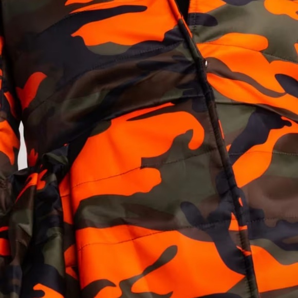 Local Montana Designed! Streetwear High-Low Camo Dress/Coat, Orange & Black.NWOT - Picture 3 of 9